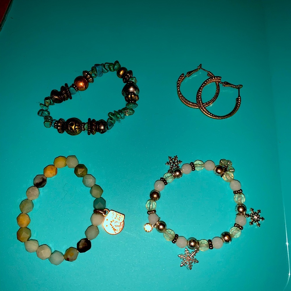 all 4 $20 or $5 each /3 bracelets & 1 pair earring
